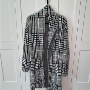 a new day Black and Gray Plaid Cardigan